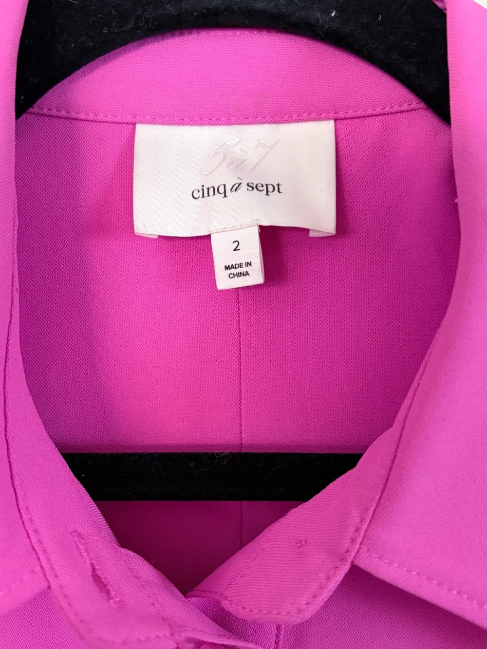 Cinq a Sept Cassette Pleated Collared Mini Dress Pink Lilac Size 2Listing Descri - Picture 12 of 15